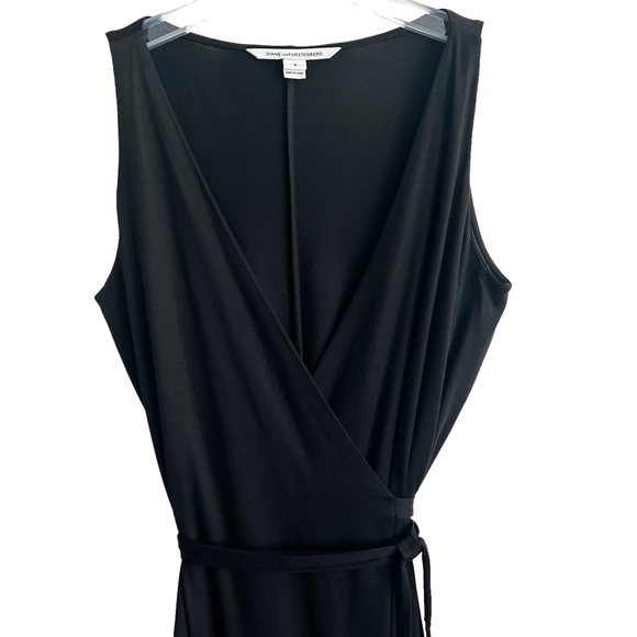 Diane Von Furstenberg Black Silk Jersey Yahzi Straight Wrap Maxi Dress 8 EPC - Picture 7 of 14
